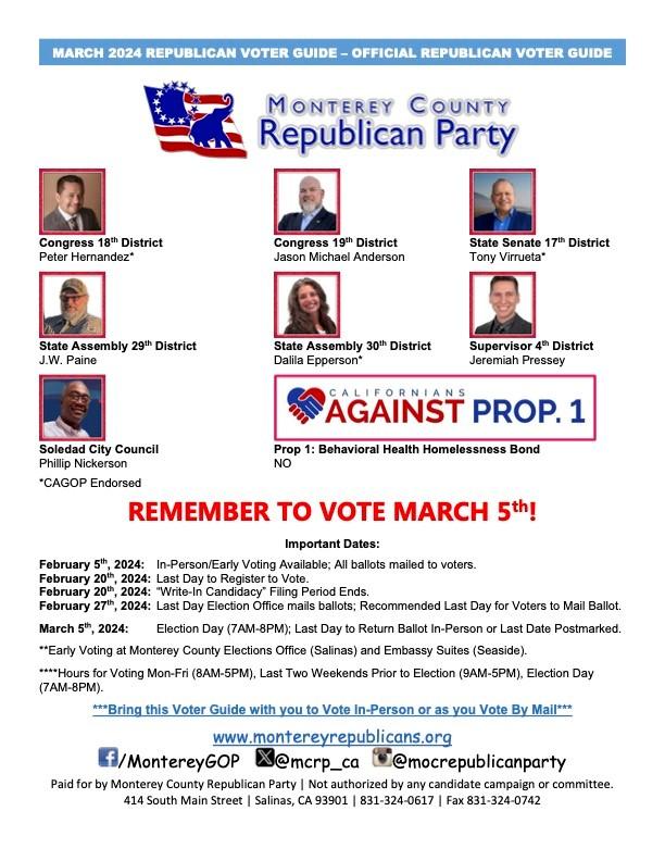 March 4 Rep Voter Guide image